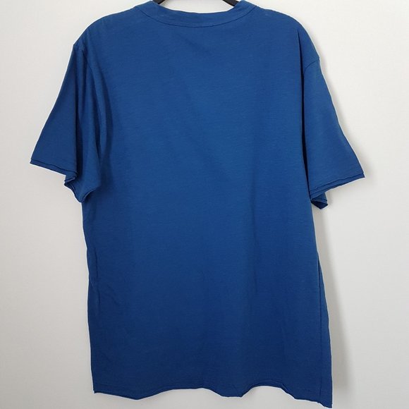 Massive Blue Henley Short Sleeve T-Shirt, L - NEW - Picture 4 of 6